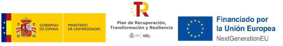 Logos de la UE, Ministerio Universidades y Plan de Recuperación
