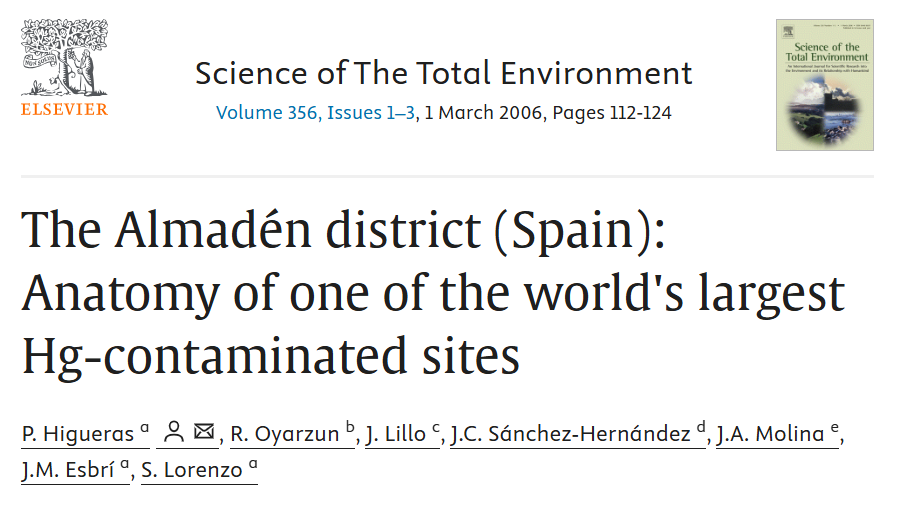 El distrito de Almadén (España): Anatomía de uno de los mayores emplazamientos contaminados con mercurio del mundo.