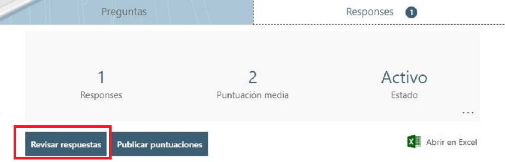 Revisar respuestas en un cuestionario 