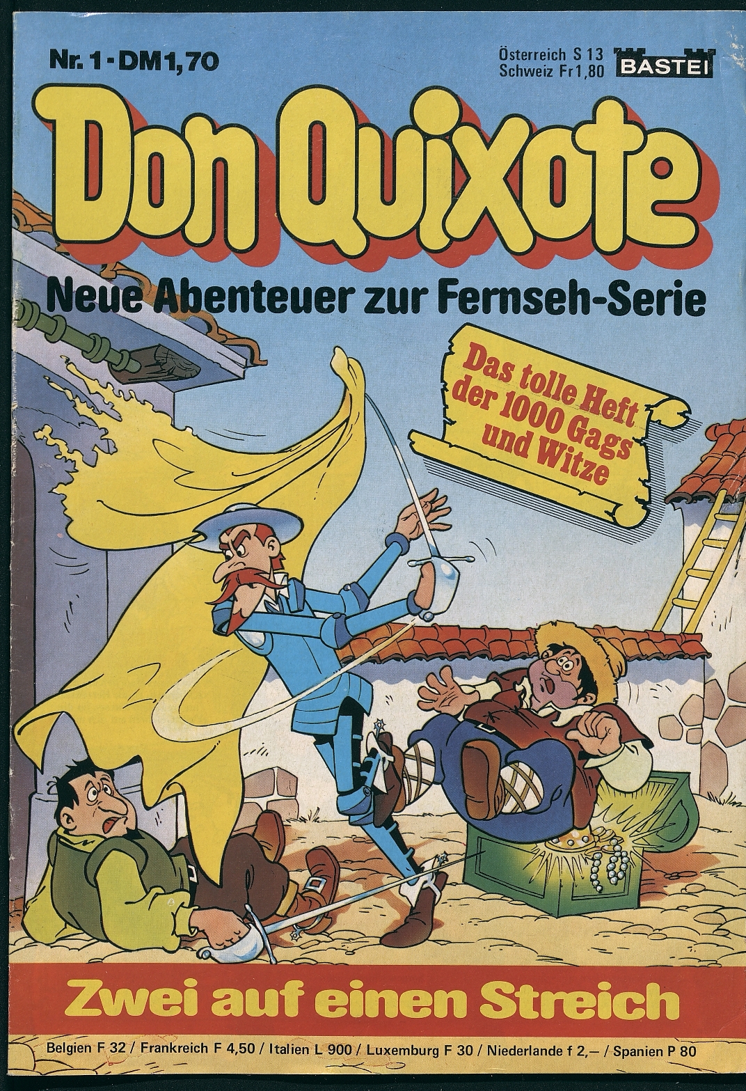 Don Quixote : der trick des falschen grafen: neue abenteuer zur Fernseh-Serie. köln : Bastei, [1981] 