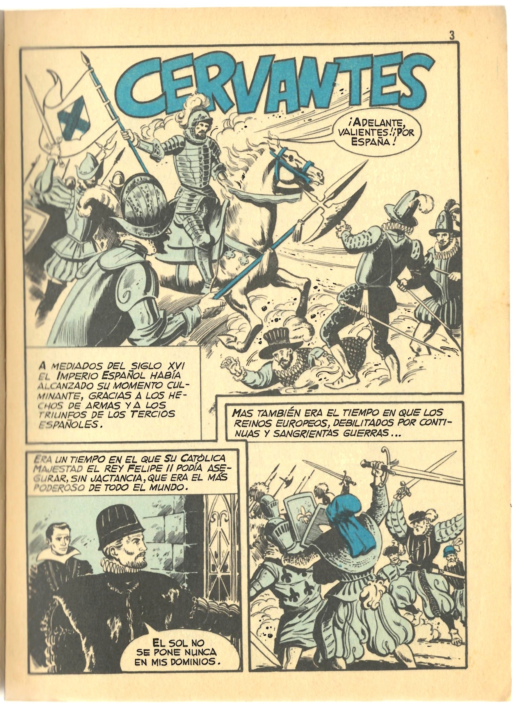 Cervantes : el Manco de Lepanto / guión Enríque M. Fariñas; dibujos Armando Sánchez; portada R. Cortiella.  --  Barcelona [etc.] : Toray, D.L. 1968. 