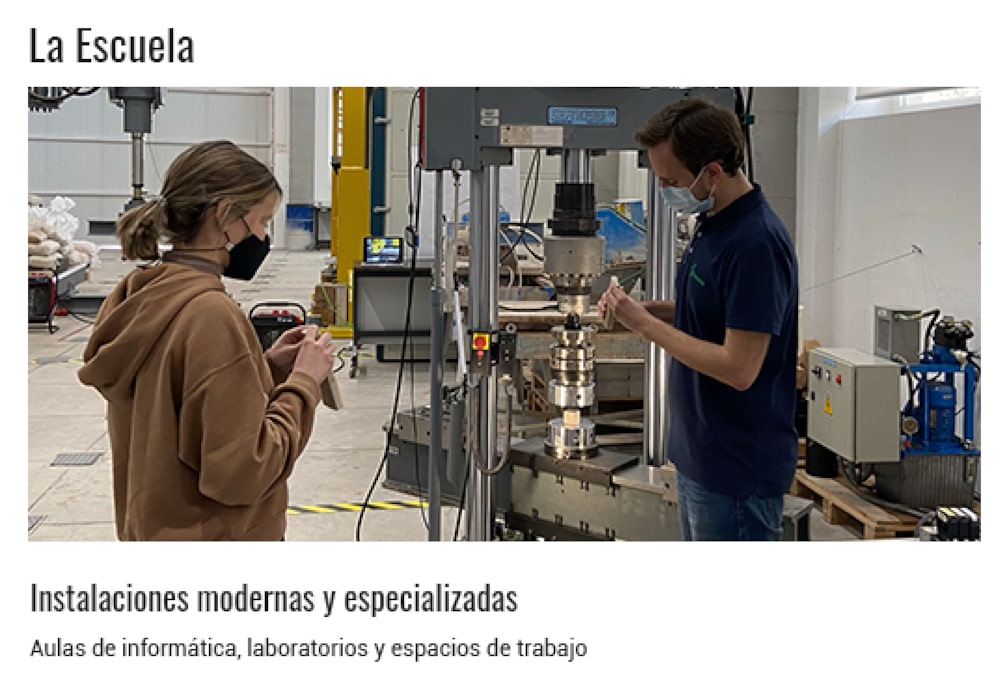 La Escuela. instalaciones modernas y especializadas. aulas de informática, laboratorios y aulas de trabajo.