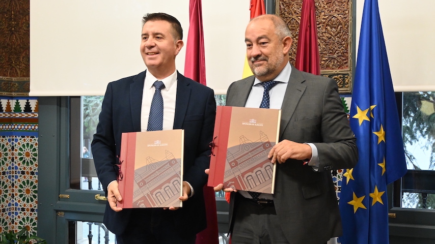 Firma del convenio marco en I+D entre la UCLM y la Diputación Provincial de Albacete. 